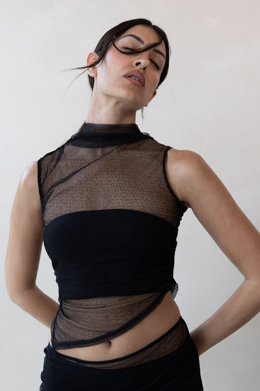Lilleo Top - Mesh in Black
