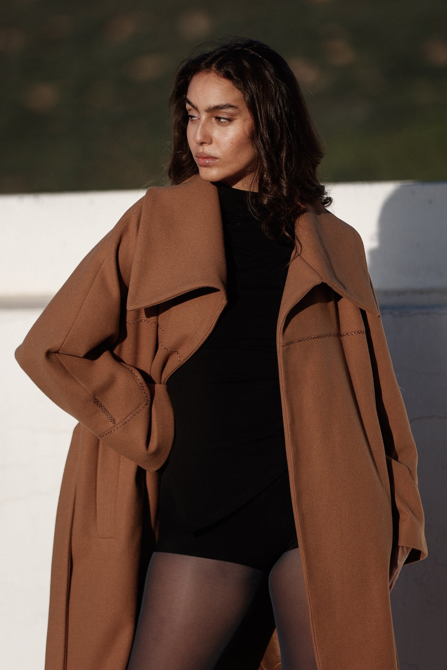 Haneen Qach. Coat in Sand