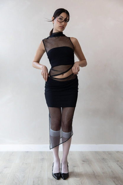 Lilleo Skirt - Mesh in Black